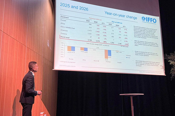 Enrico Bachis er Market Research Director i IFFO under AquaNext sitt råvareseminar