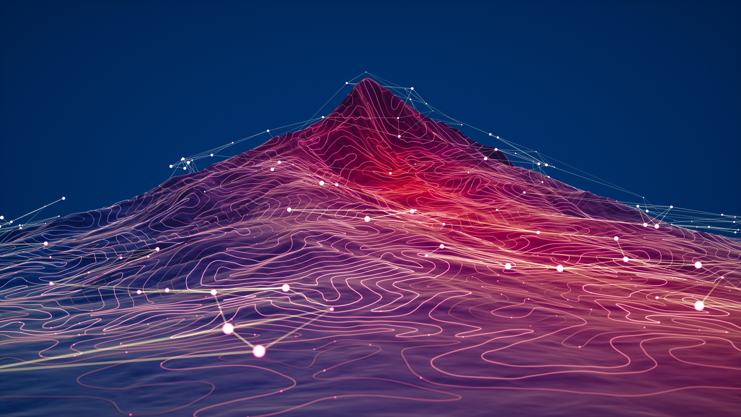 Coloured mountain peak