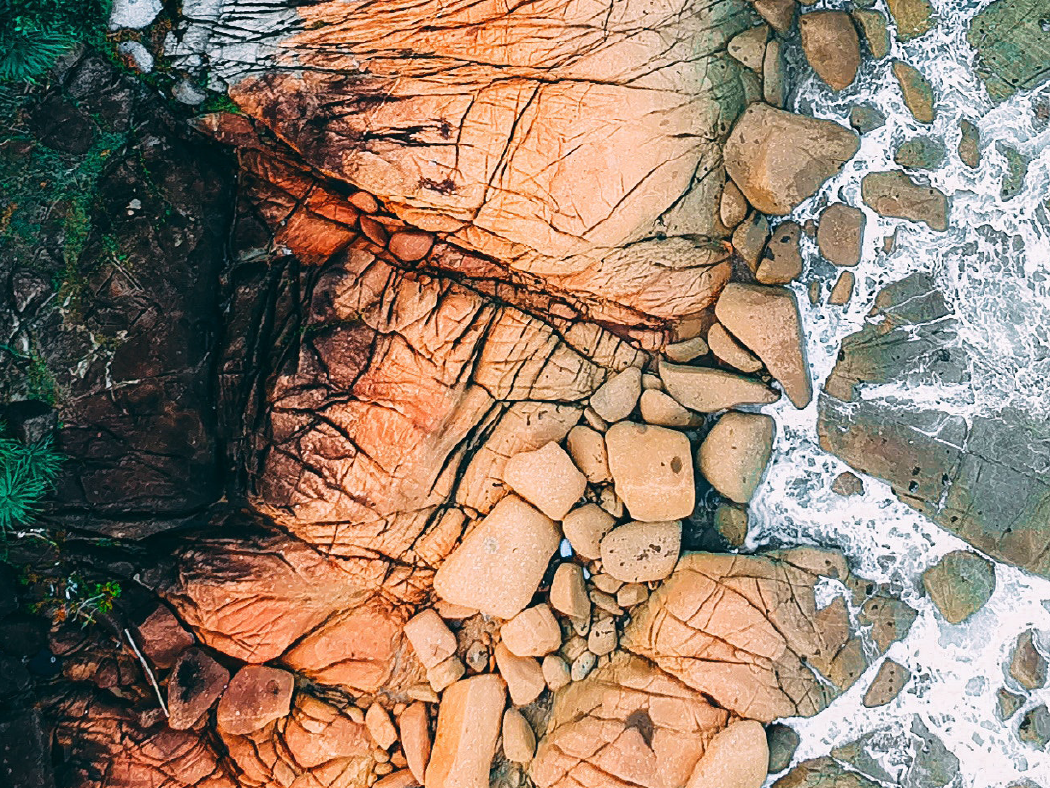 Rocks and ocean waves