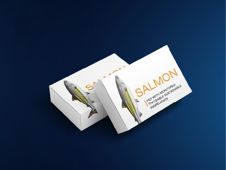 An illustration of salmon packaging