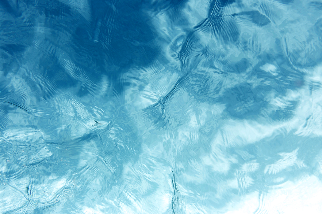 Clear, blue water with surface ripples