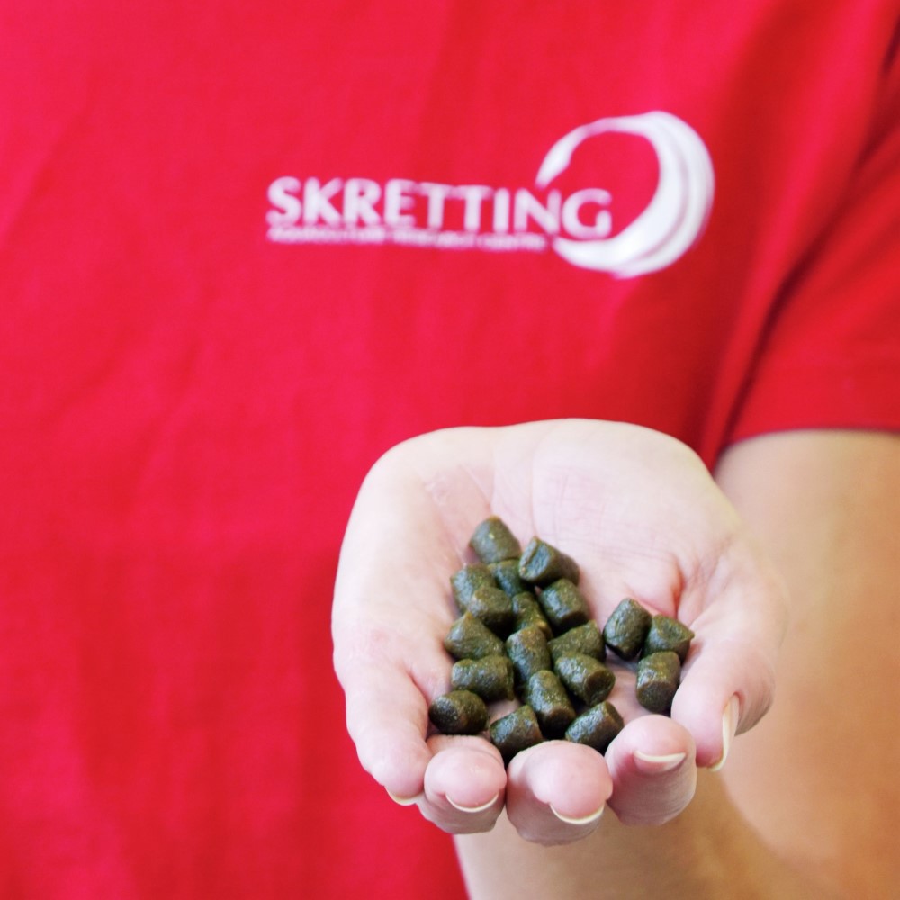 Skretting feed in hand