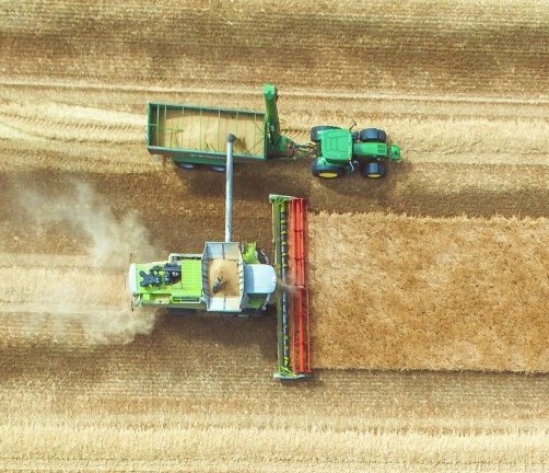 Field with tractor