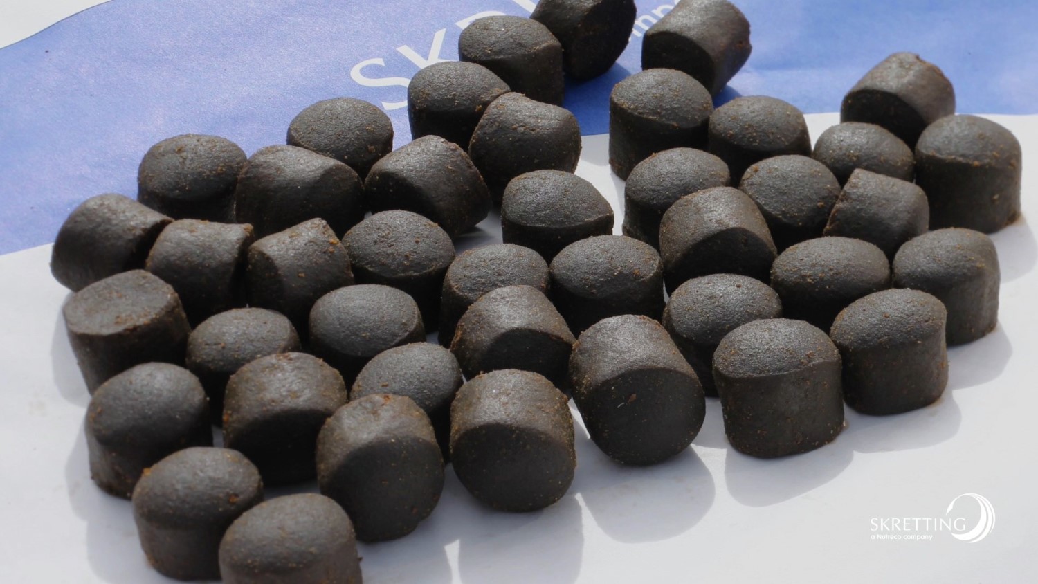 A photo of MaGro pellets on a white surface