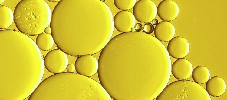 A photo of yellow oil drops