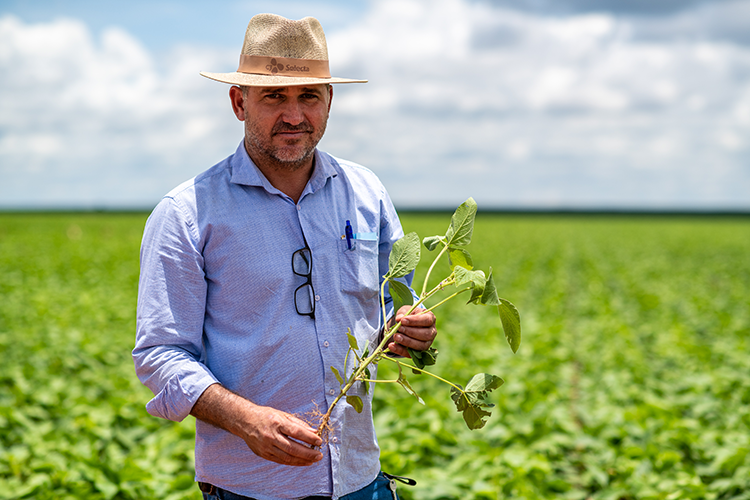Soy farmer in Brazil