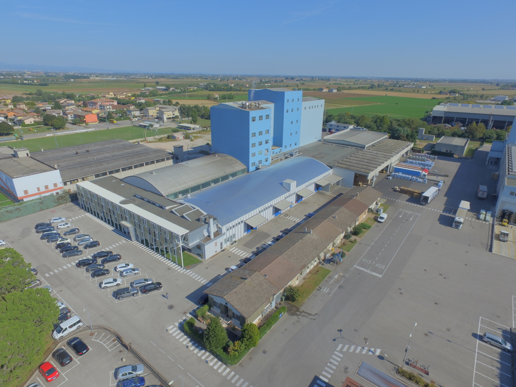 Aerial shot of factory