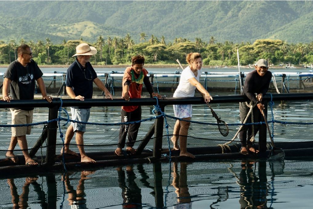 Fish farmers in Indonesia