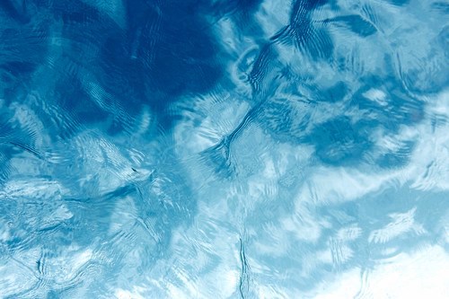 Clear, blue water with surface ripples