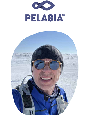 Pelagia portait photo with logo